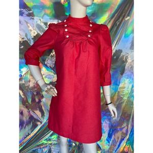 Pink Denim Bib Neck Mini Dress